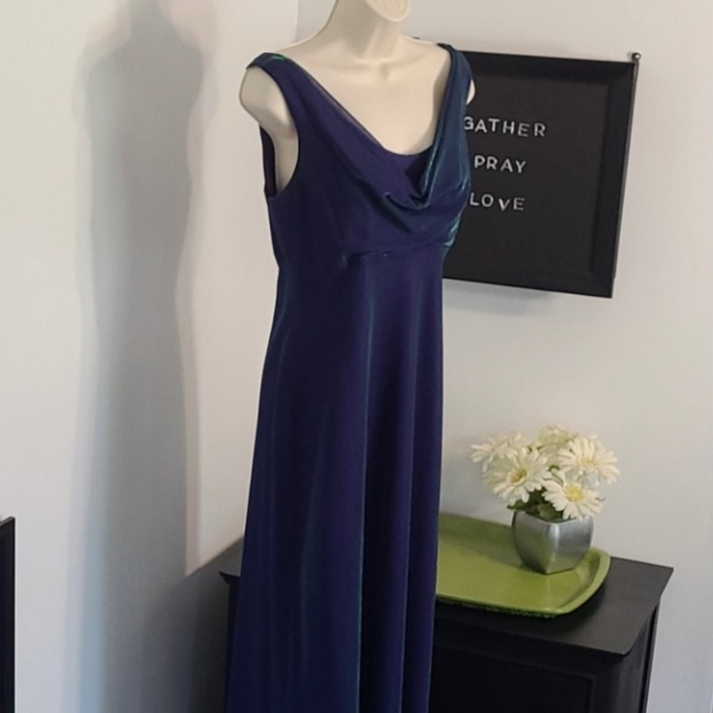 Betsy & Adam Full  Metallic Purple Sheer Green